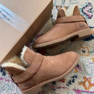 UGG Women's Chestnut Suede Shearling Ankle Boots